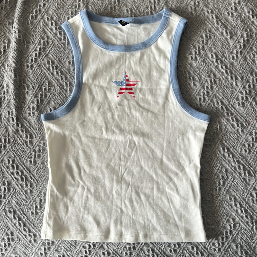h&m american flag star tank ☆